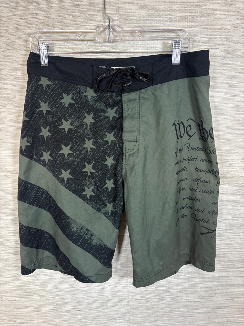 Howitzer Olive Green Graphic Men's Swim Board Shorts We The People